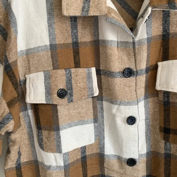 Plaid Button-Up Shirt, fall flannel, plus size - Picture 3 of 5
